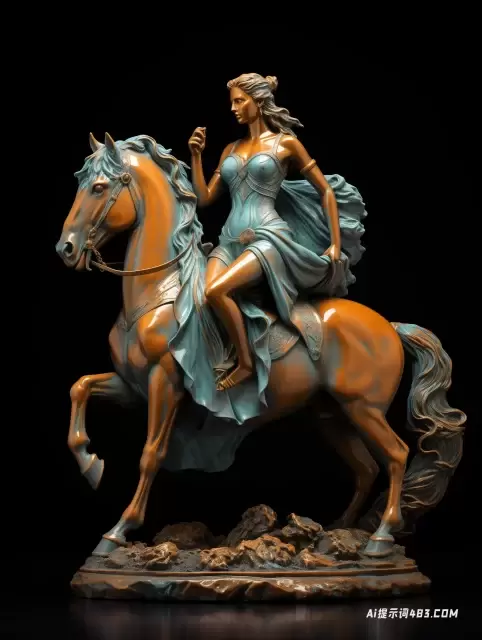 当代冶金妇女骑马雕像
