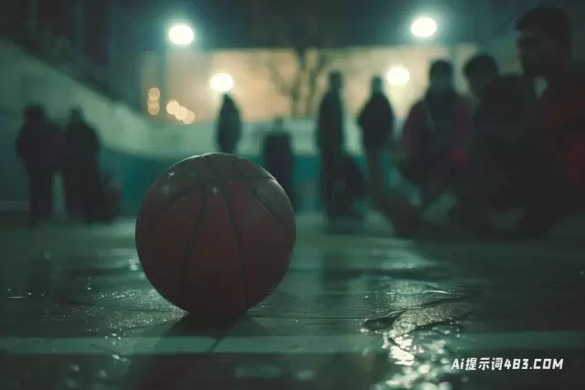 年轻的能量捕获: 篮球球在地板上