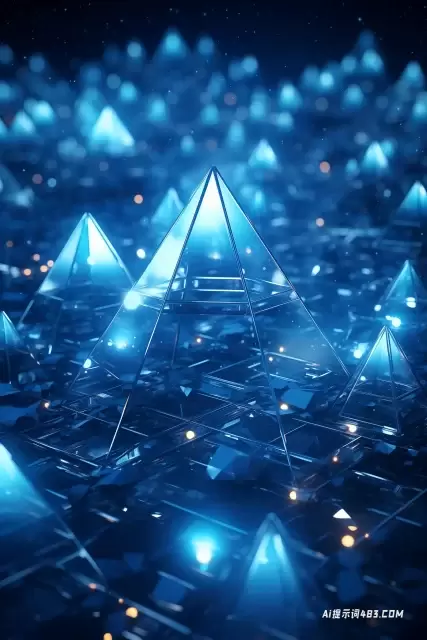 蓝色灯光和三角形: Vray跟踪合成