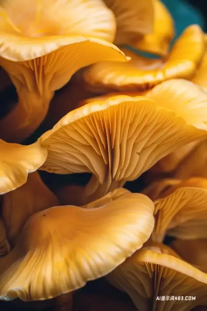 黄蘑菇纹理图层特写摄影