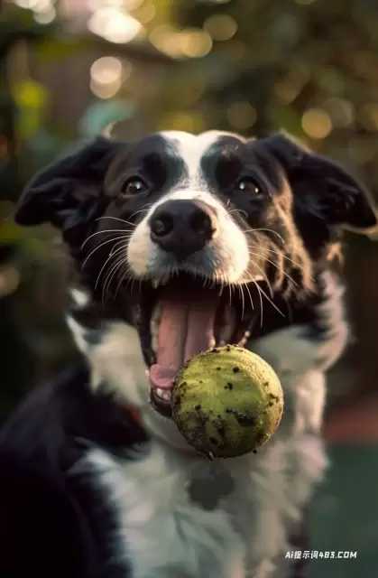 柯达胶卷上狗玩球的时尚摄影