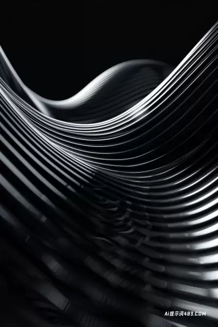抽象极简主义黑白构图与曲线