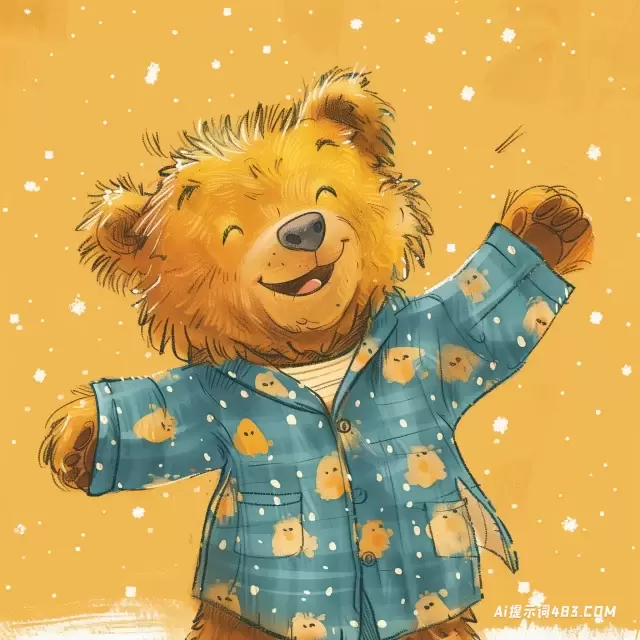 穿睡衣的熊: 儿童故事书插图