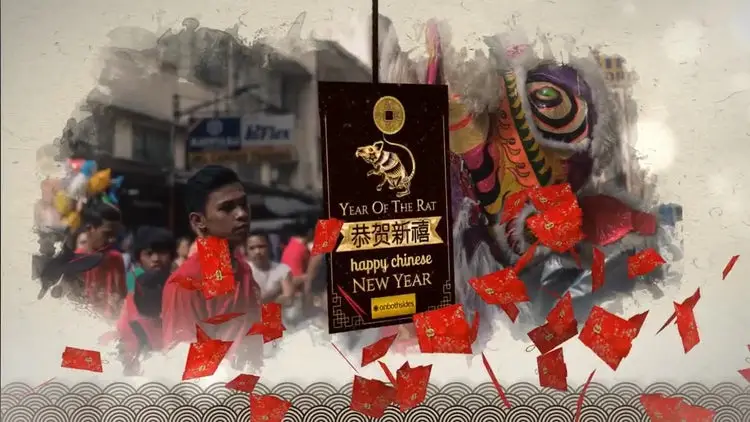 中国新年设计的独特动态模板