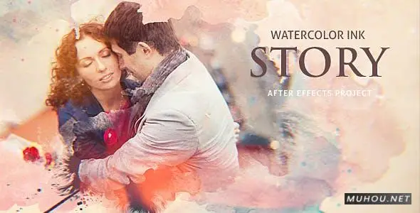 中国风水彩水墨爱情故事