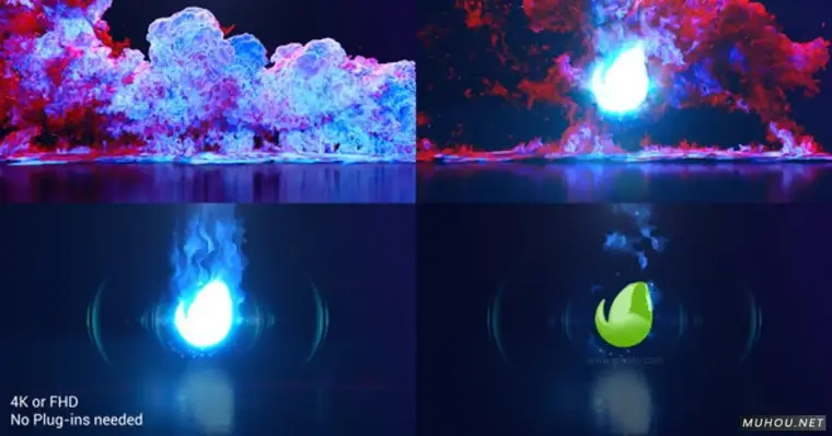 彩色烟雾爆炸标志 – 抽象流体特效